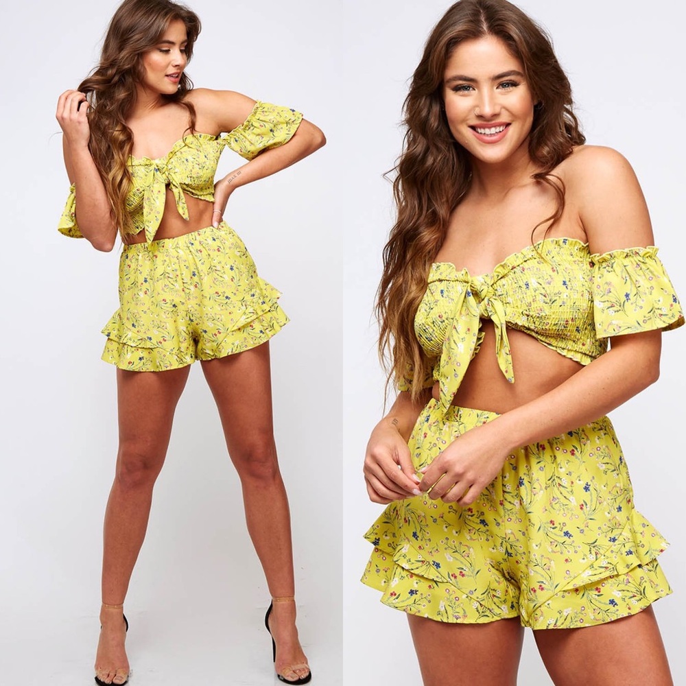 Floral Print Bow Top